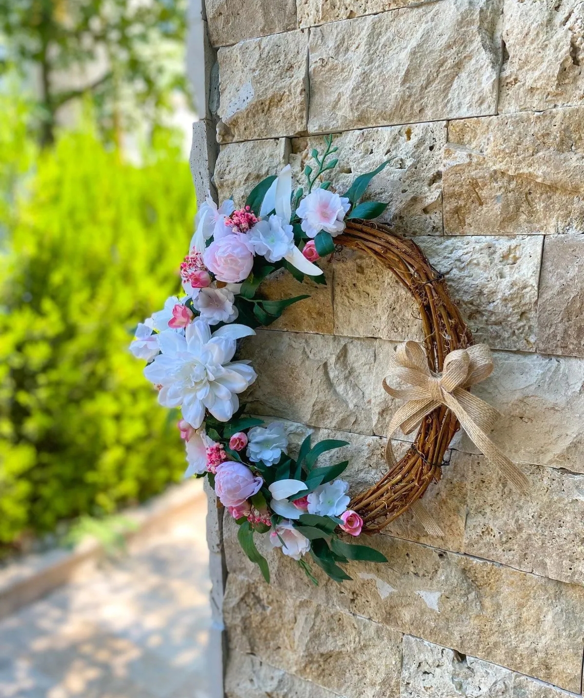 Flower Kapı Süsü Duvar Dekoru Kapı Çelengi